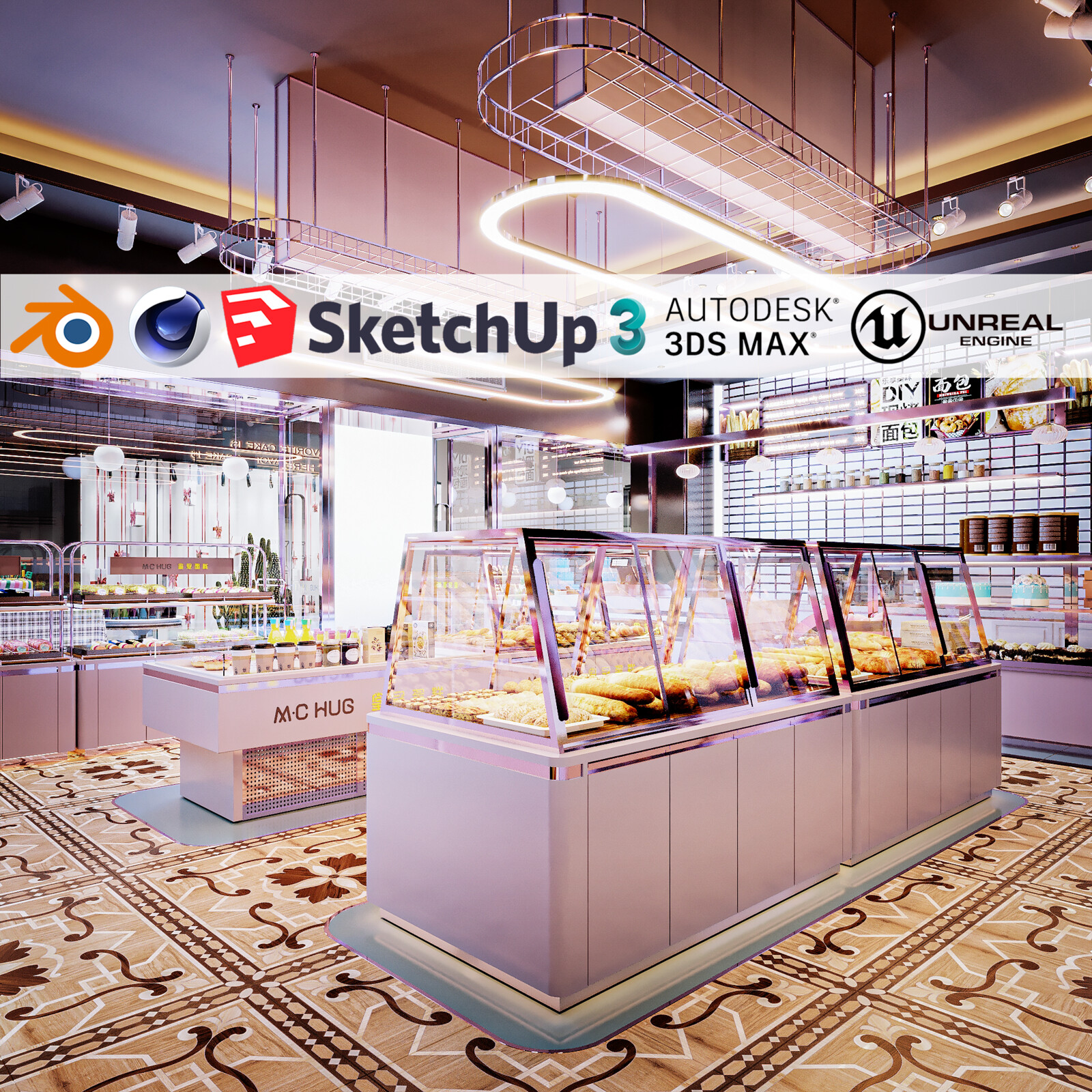 Bakery Shop (Unreal Engine - Blender - Cinema4D - Sketchup- 3DsMax - FBX - OBJ)