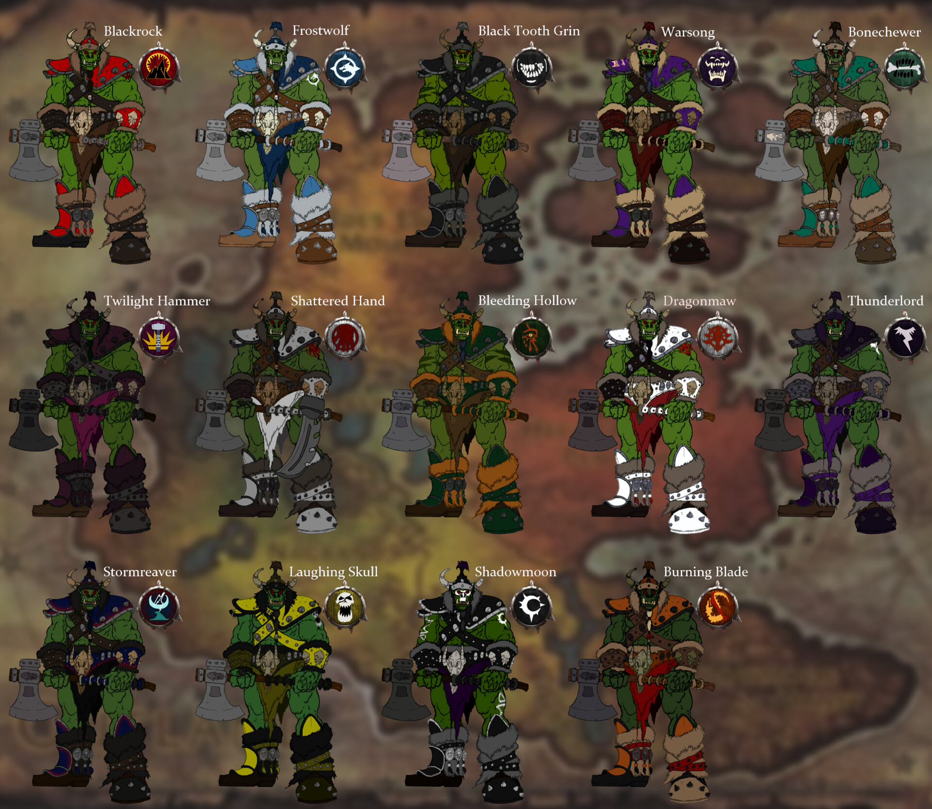ArtStation Grunt by Samwise 14 Colors (Warcraft Orc Clans) by