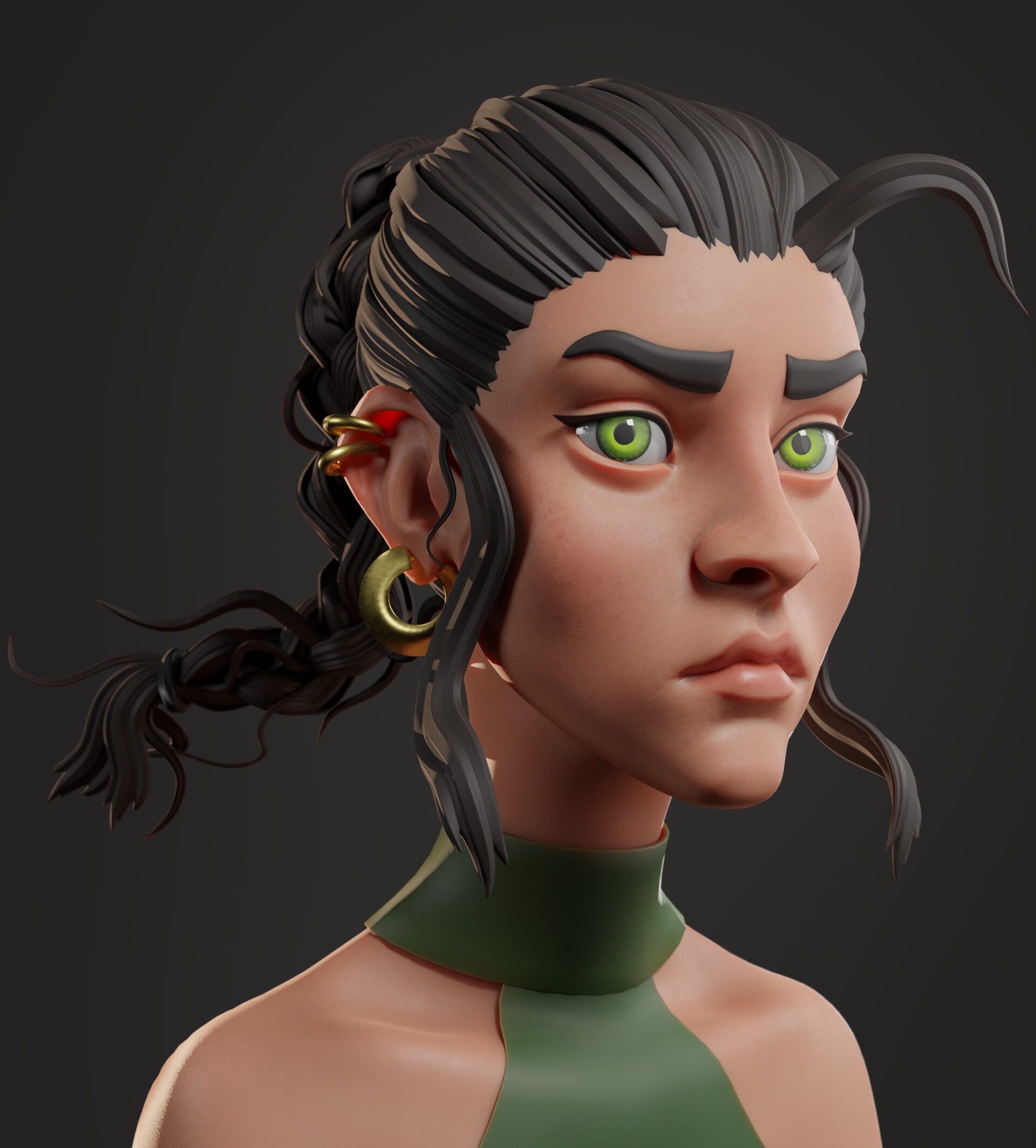 ArtStation - Green girl sketch