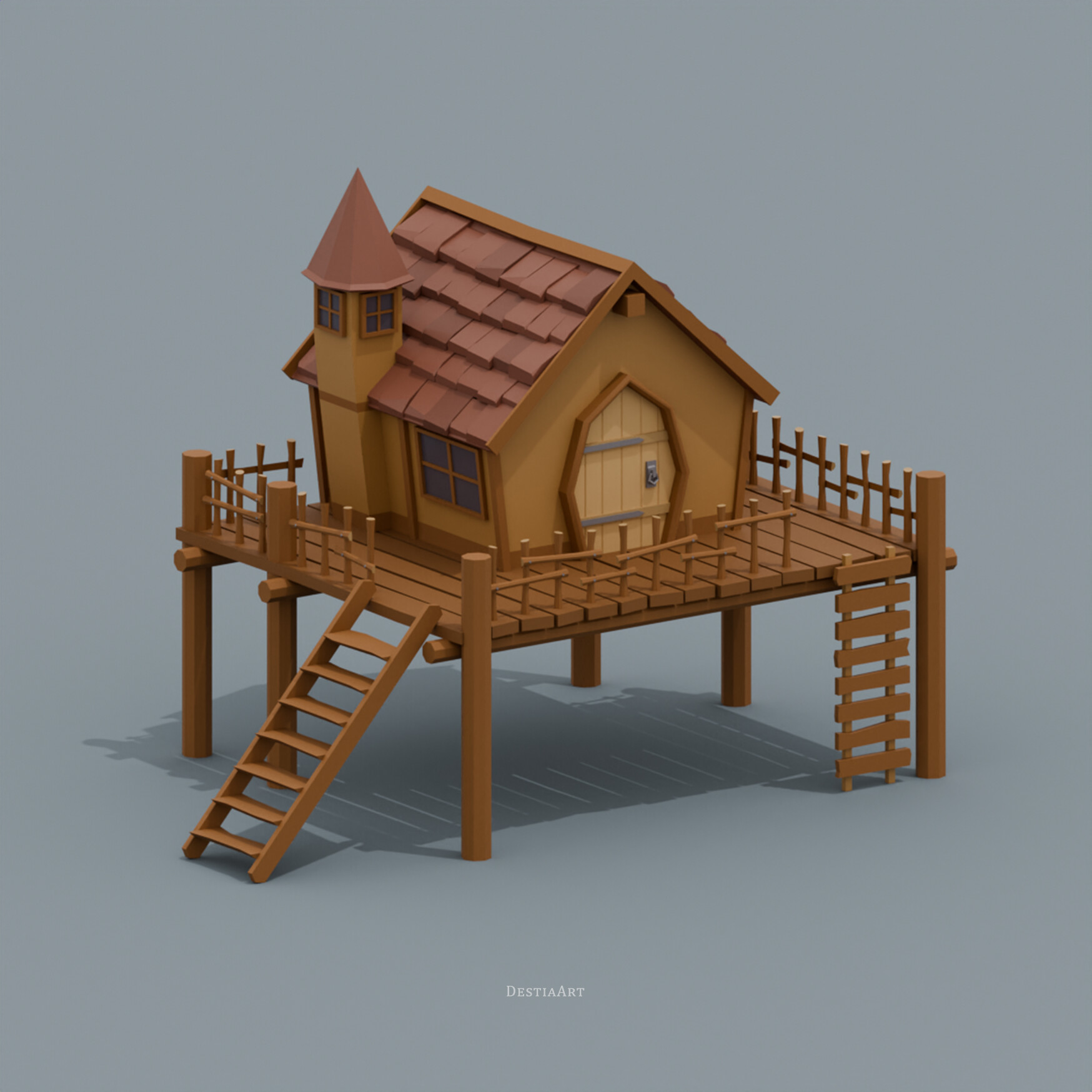 ArtStation - 3D Wooden House 2