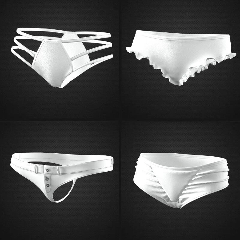 ArtStation - 17 BASIC WOMEN'S PANTIES / ZPRJ + OBJ + FBX / Marvelous + Clo3d