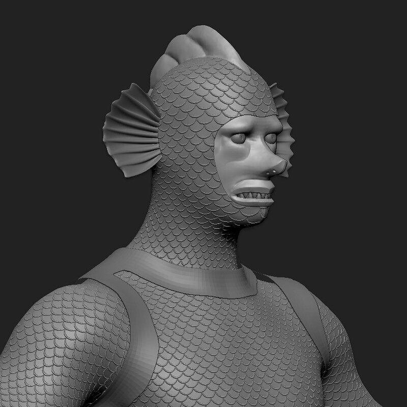 ArtStation - Fish Man - 3D Creature Character