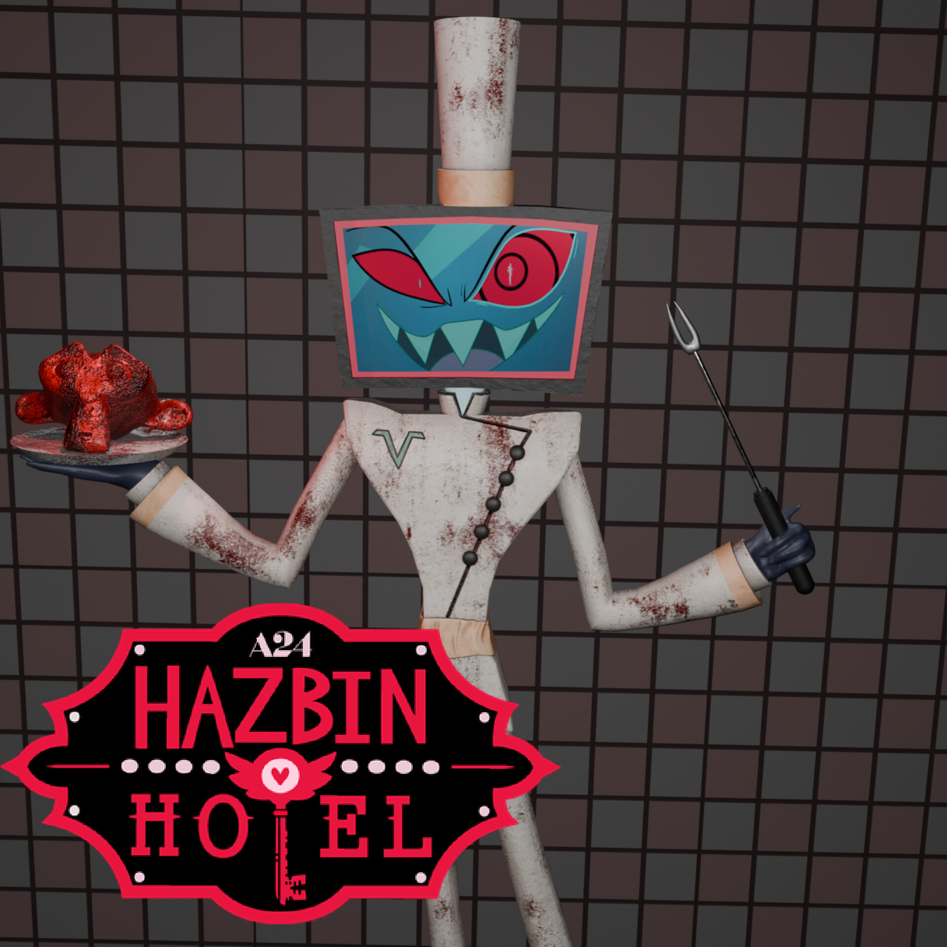 ArtStation - Vox from Hazbin Hotel (bloody rare version)