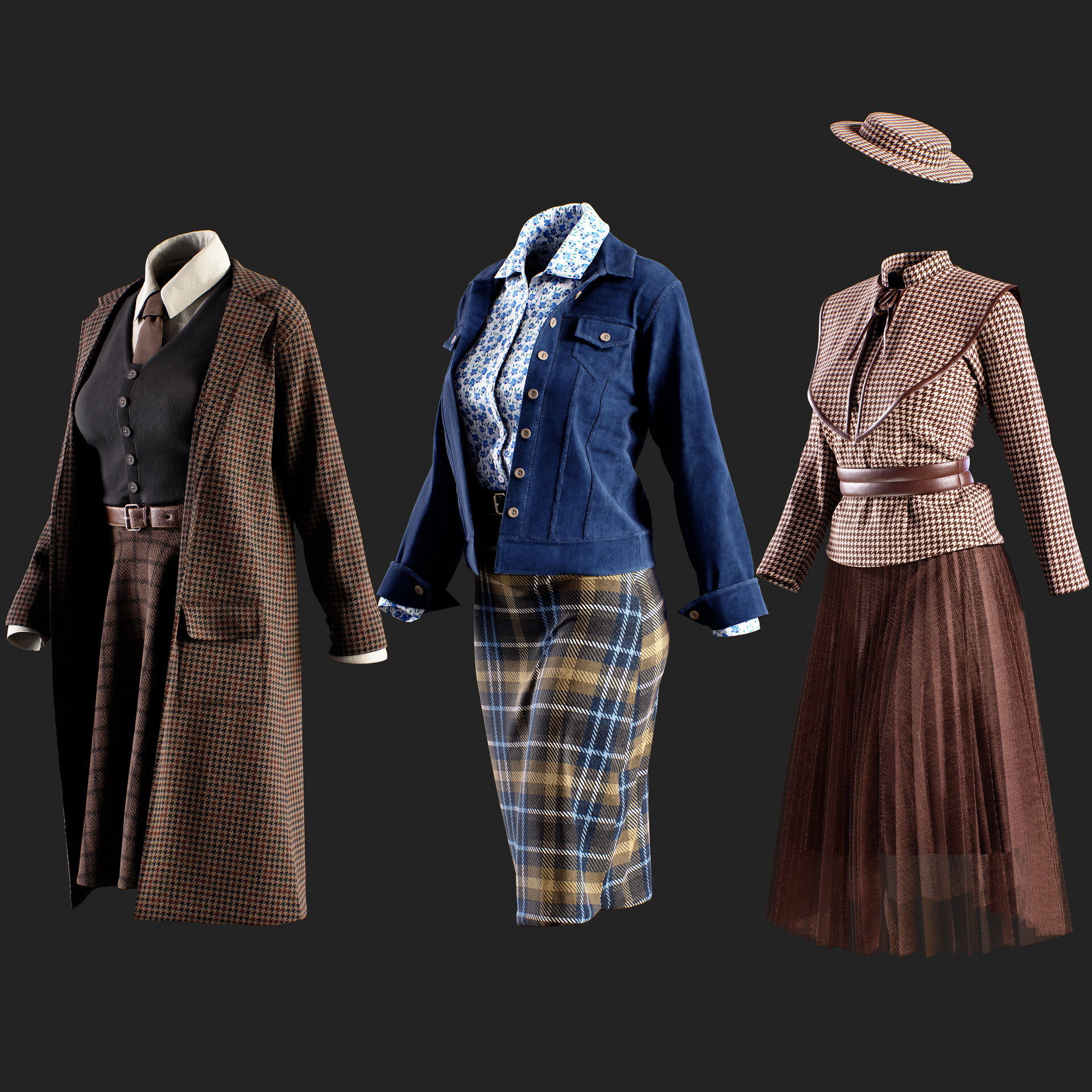 ArtStation - 3 in 1 Girl's Outfits- MD/Clo3d (OBJ + FBX +ZPRJ ...