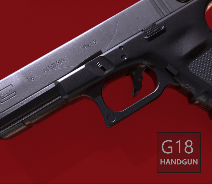 ArtStation - G18 handgun | 3D game ready model
