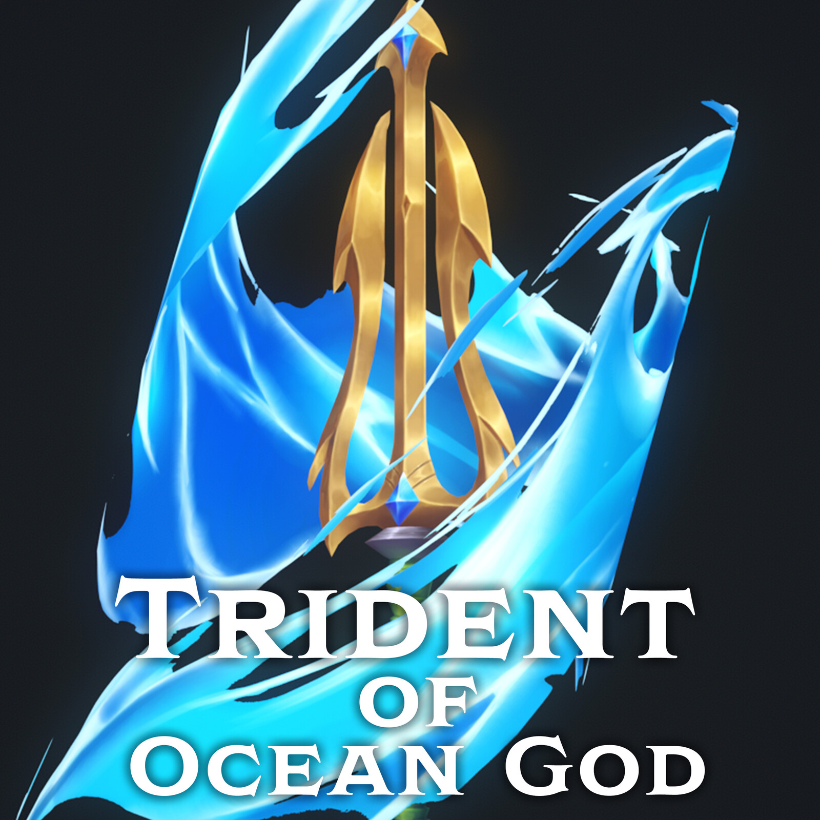 Trident of Ocean God | Stylized Hand Painted Items