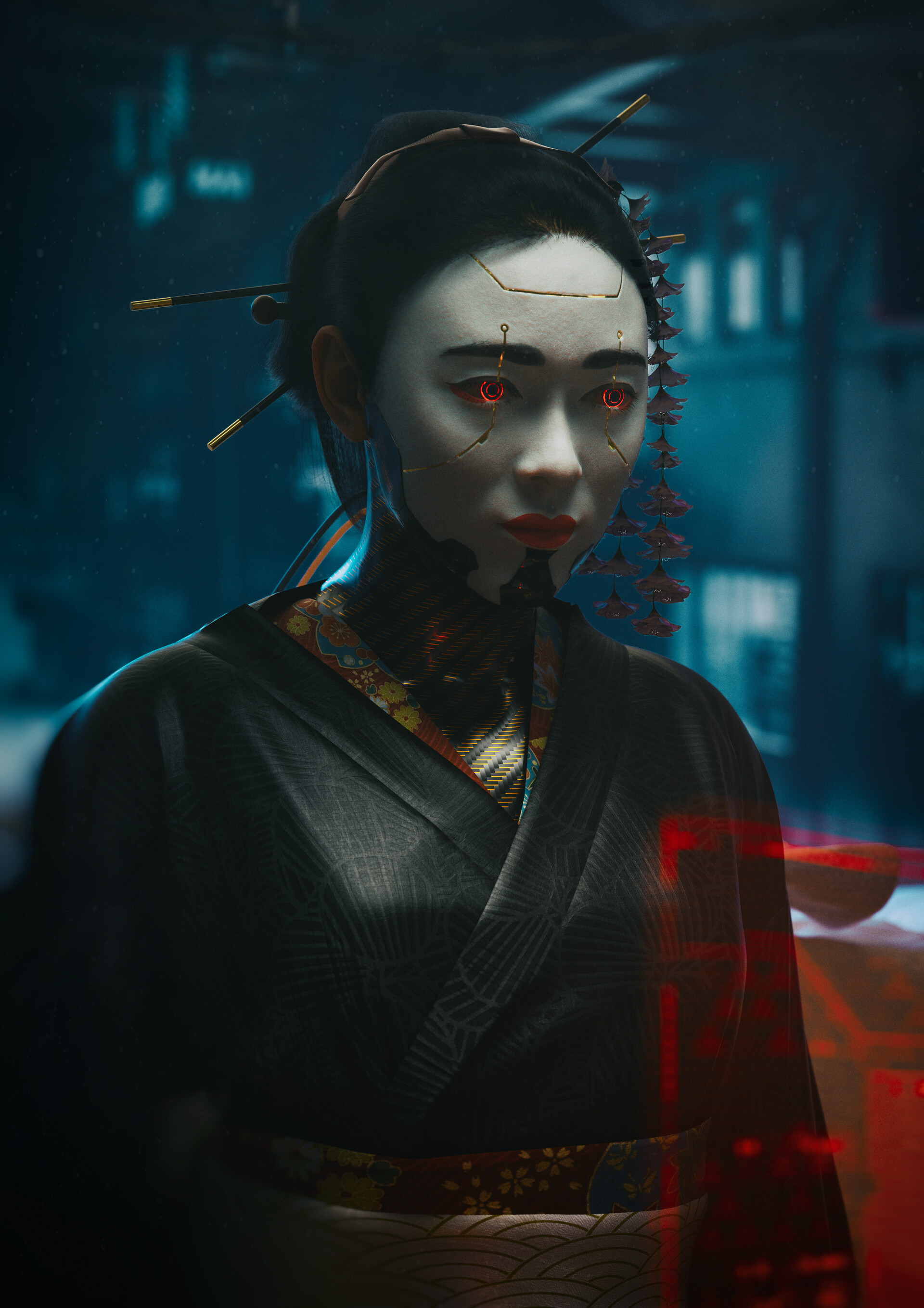 ArtStation - Cyberpunk Geisha