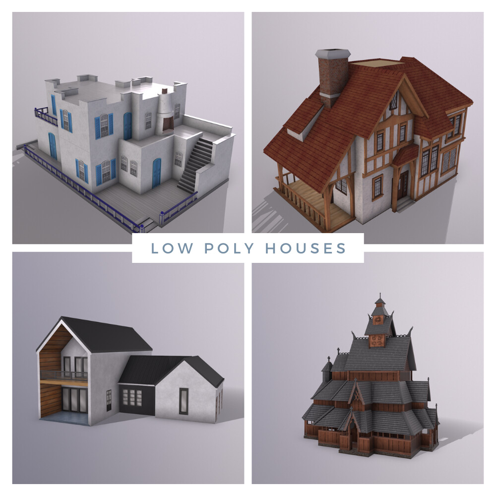 ArtStation - Low Poly Houses for Mobile Game