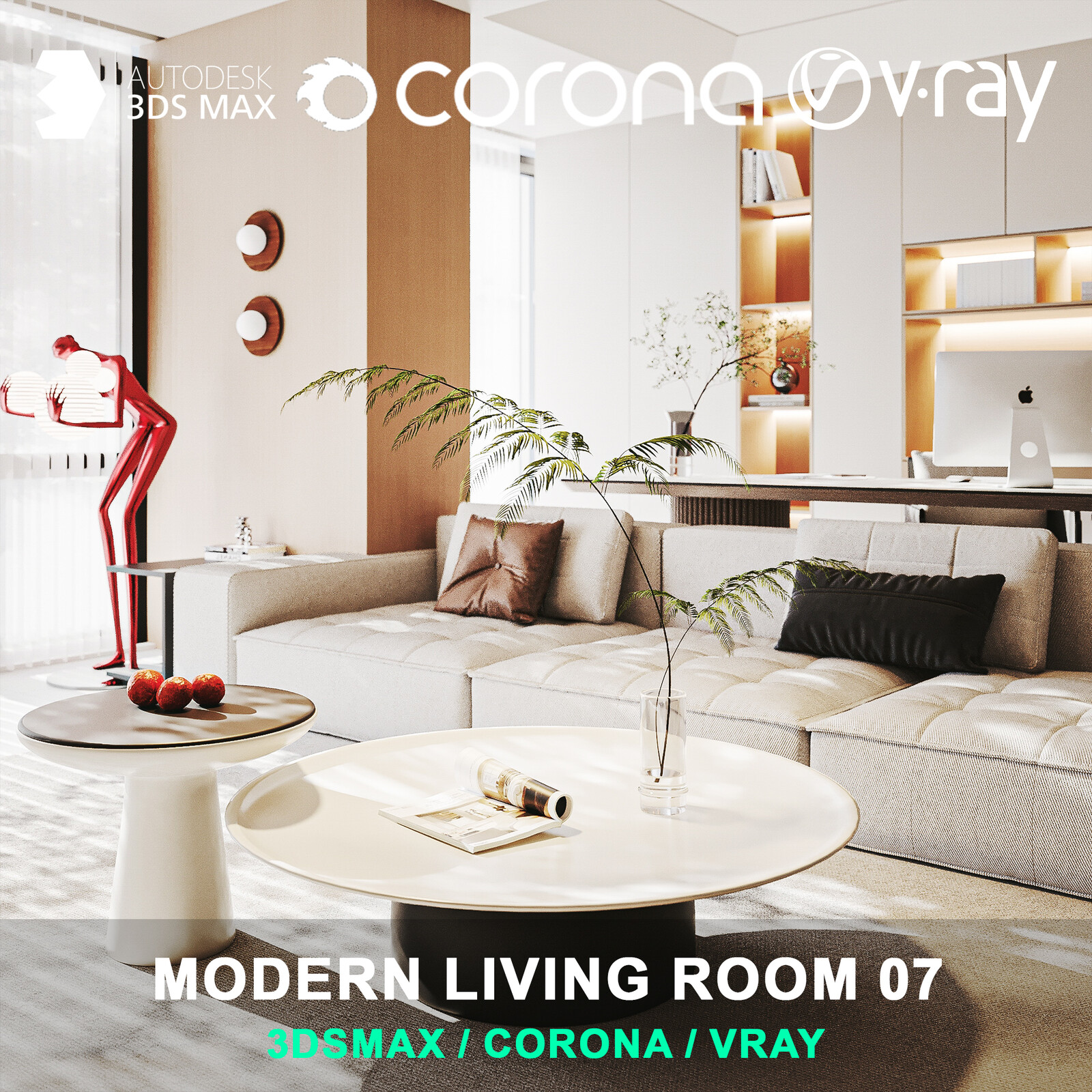 Modern living room 07 for 3DsMax
