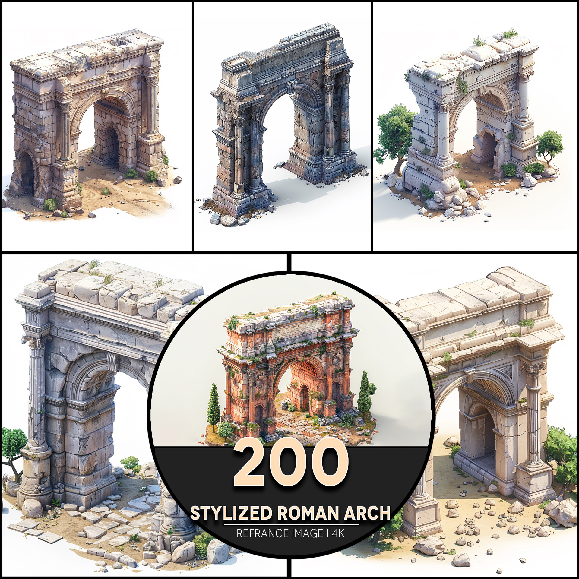ArtStation - Stylized Roman Arch 4K Reference/Concept Images