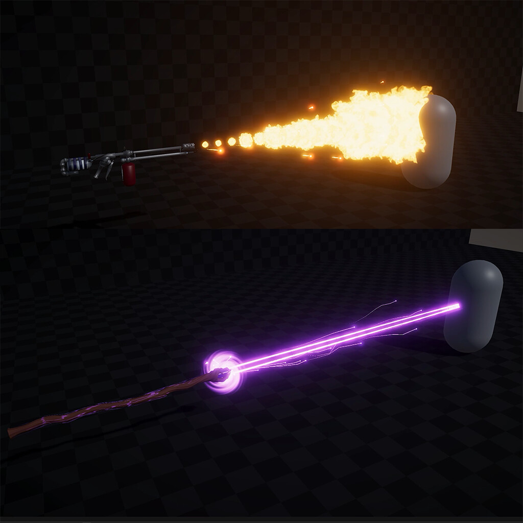 ArtStation - Flamethrower and Magic Staff attack for mobile (made for ...