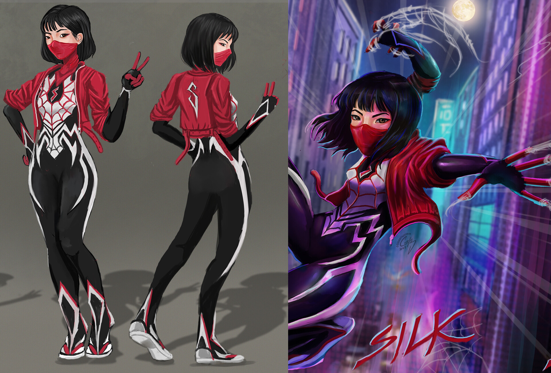 ArtStation - Concept Art: Silk (Spider-verse) Stylized