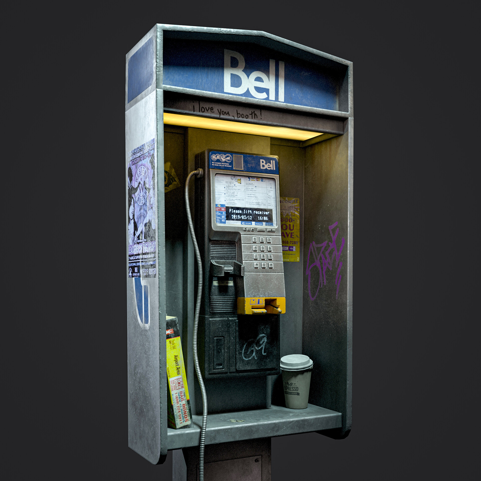 ArtStation - Payphone game ready asset