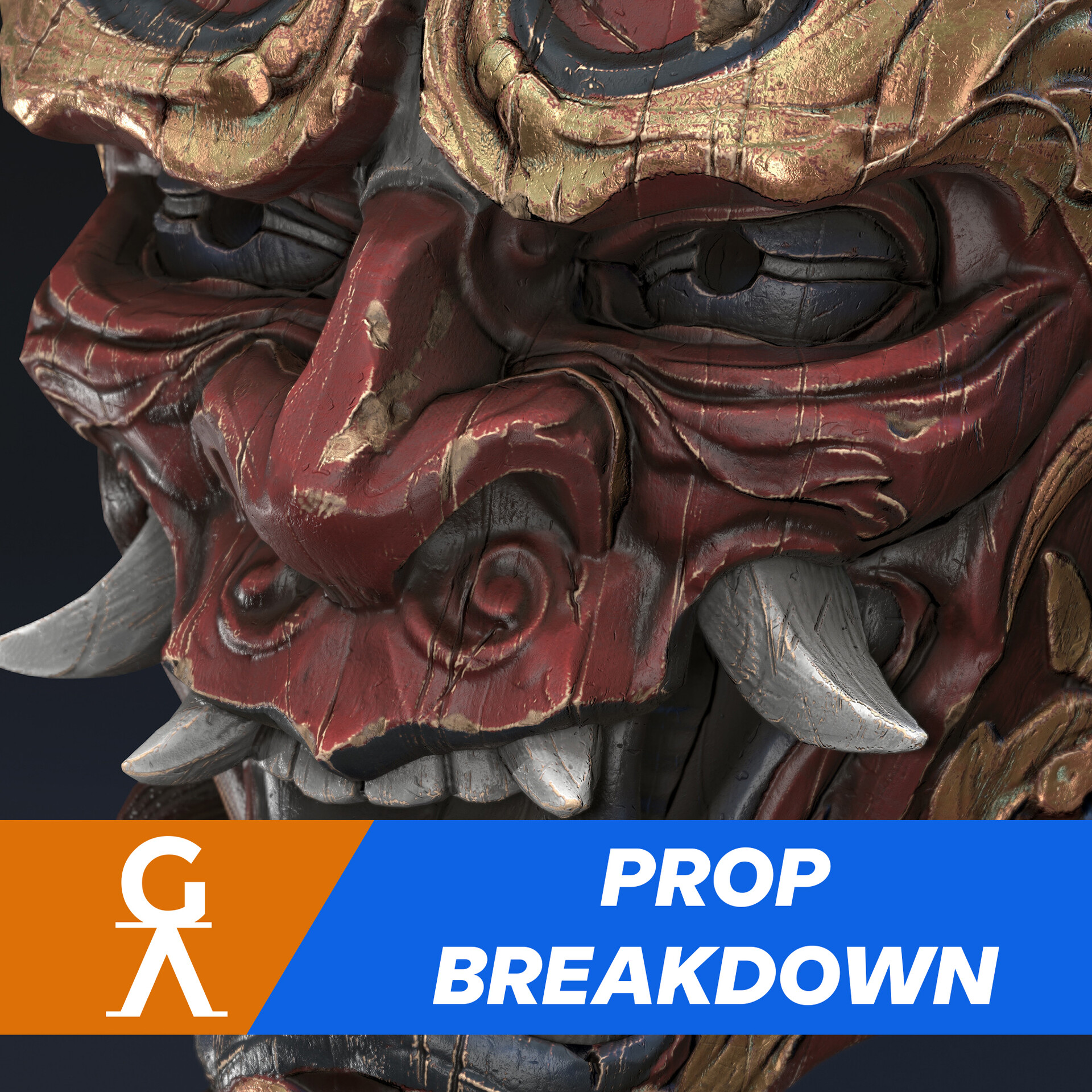 ArtStation - Japanese Oni Mask - Prop Breakdown - Paul Carstens