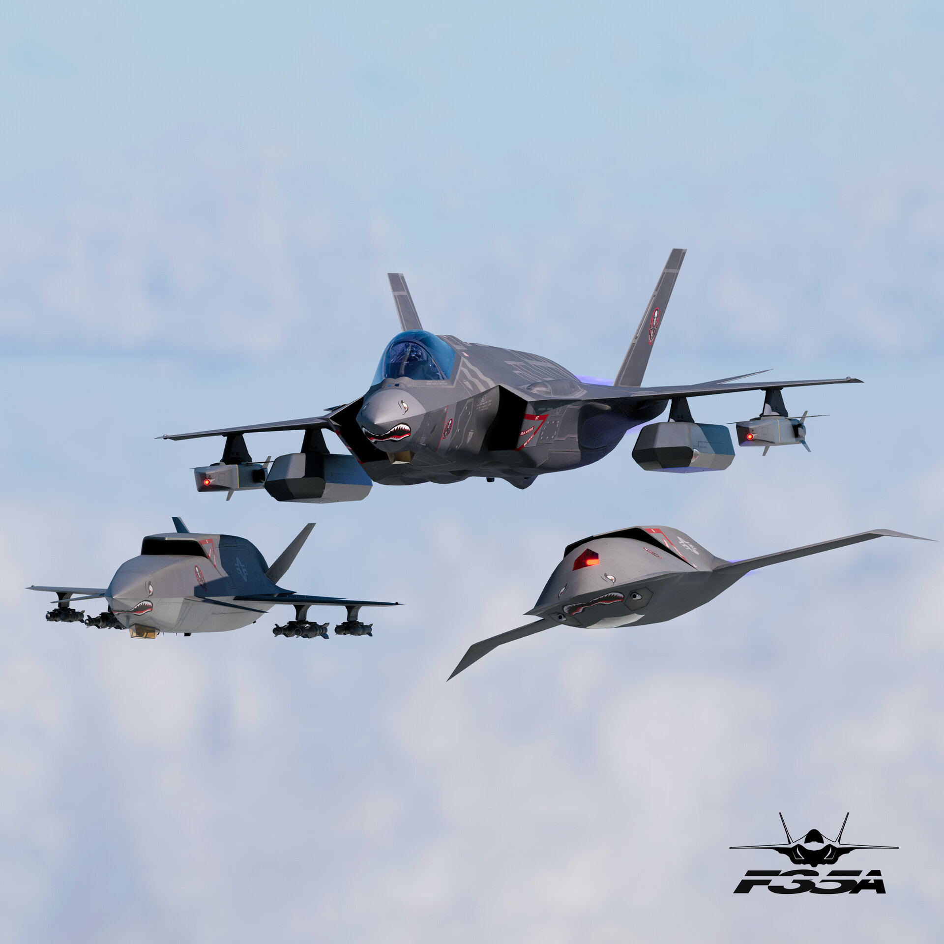 ArtStation - F-35A X Loyal wingmen 2030 Squadron