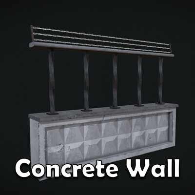 Fancy Concrete Wall (low poly)