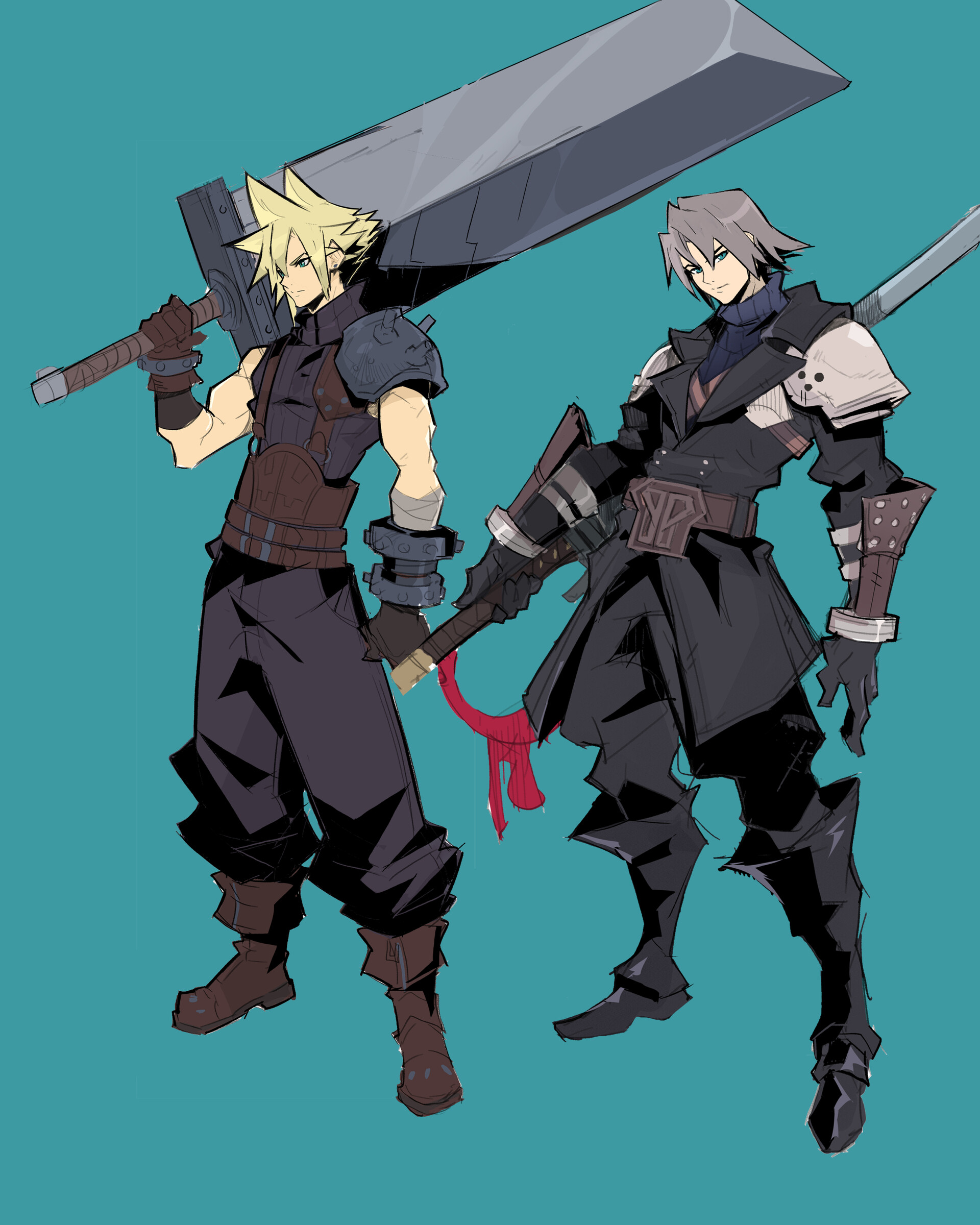 ArtStation - Final Fantasy 7 Cloud and Sephiroth Sketch