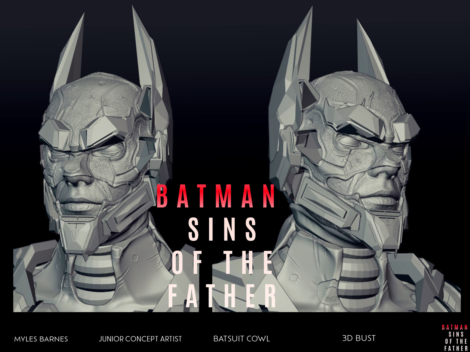 ArtStation - Batman Sins Of The Father - Batsuit Cowl 3D Concept