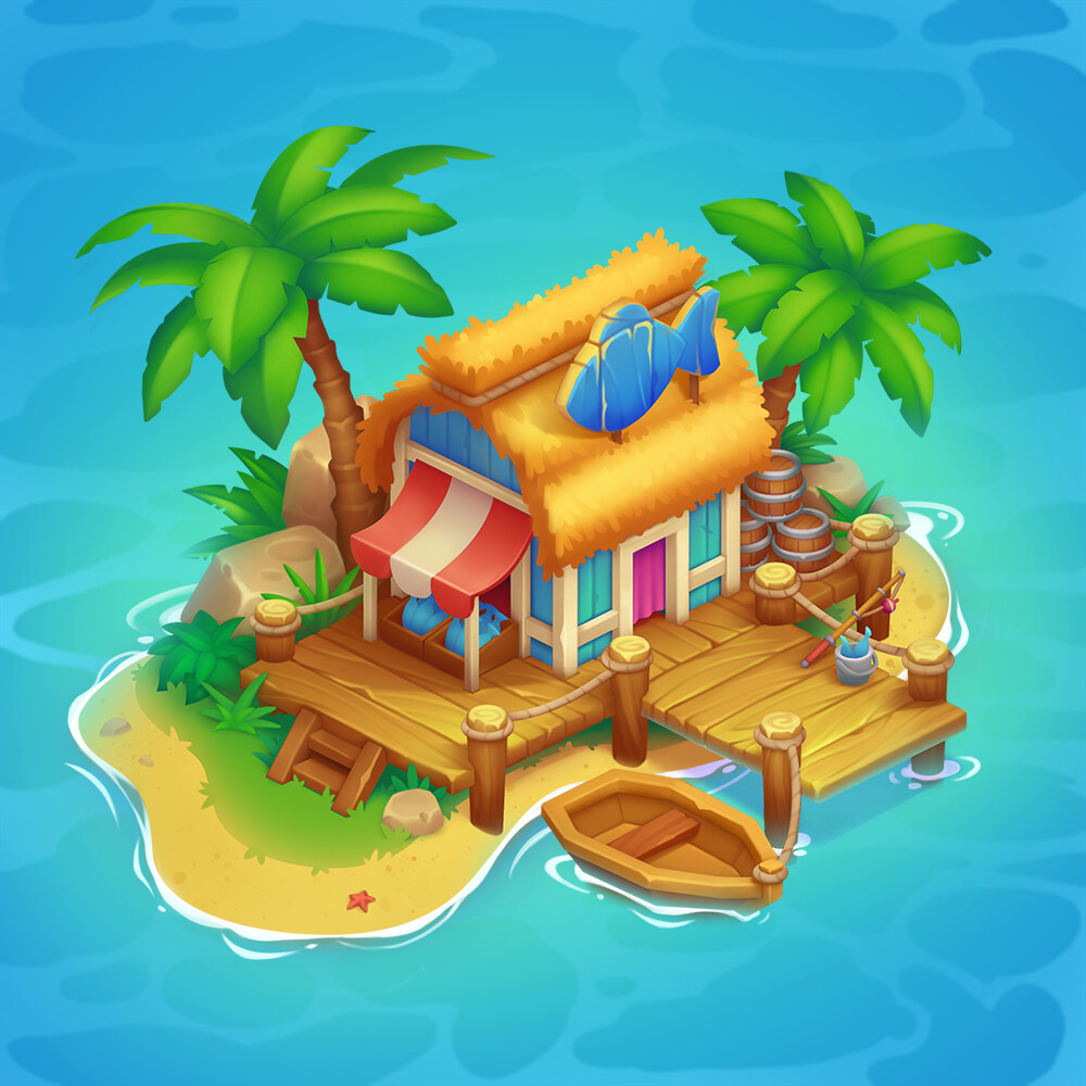 ArtStation - Isometric Island House