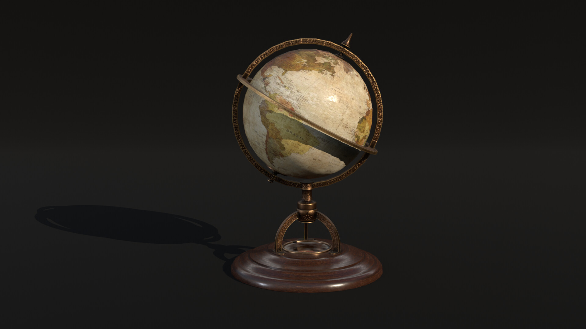 ArtStation - Globe with compass - 3D asset