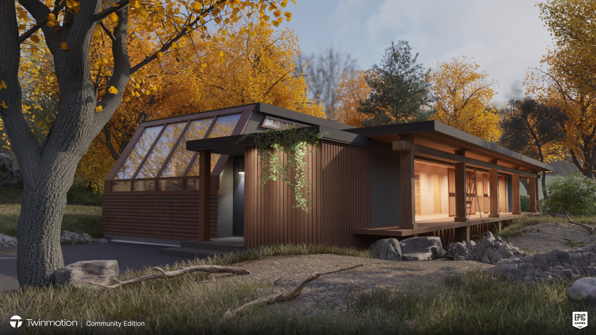 ArtStation - Architecture visualization - The Scandinavian modern cabin