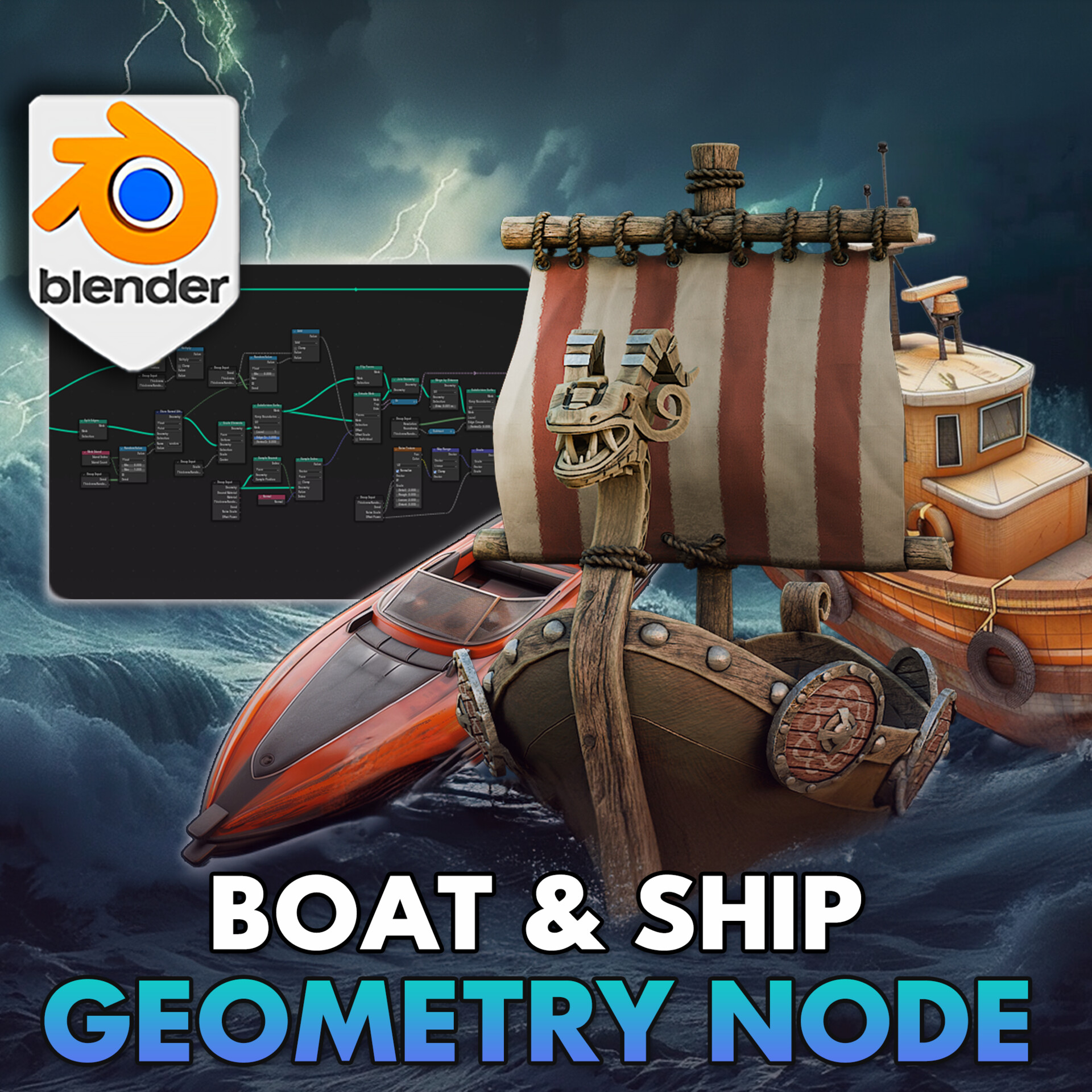 ArtStation - 3D Tudor Blender Boat Geometry Node - Build Any Boat in ...