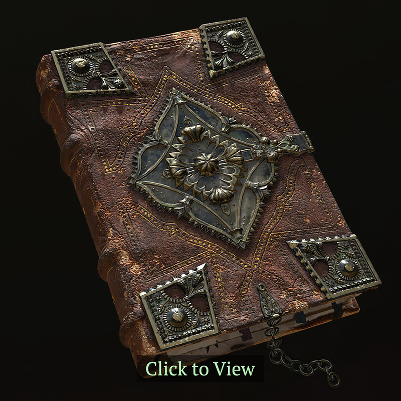 Ancient Leather-Bound Tome with Lock - Hero Prop