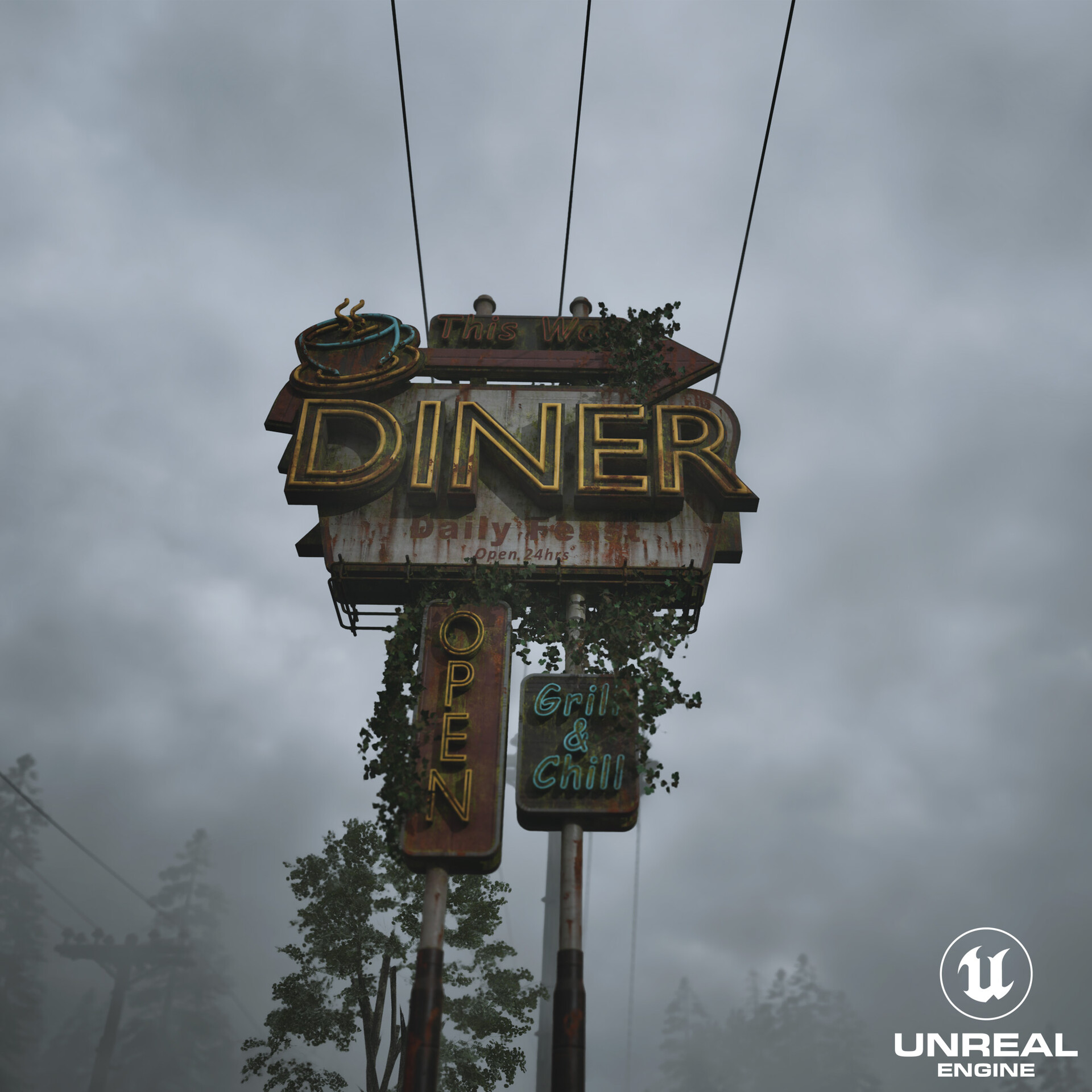 ArtStation - The Abandoned Diner Unreal Engine 5.4 Lumen Nanite