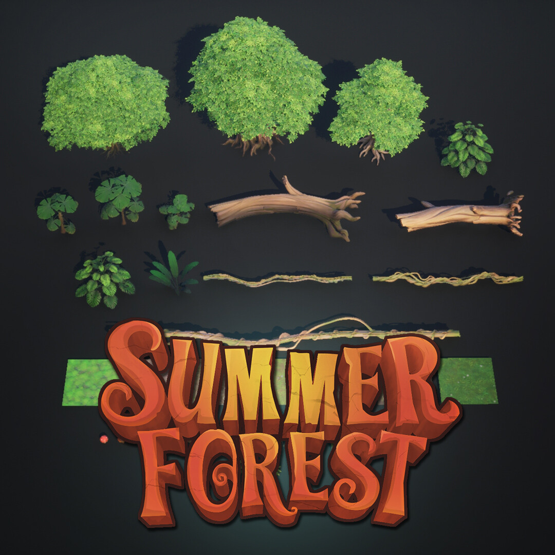 Modular Asset - Stylized Summer Forest (Stylized PBR 3D Environment)