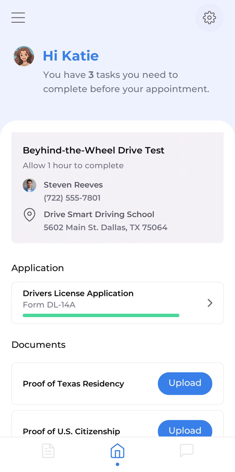 Driver's License Application Concept Mobile App