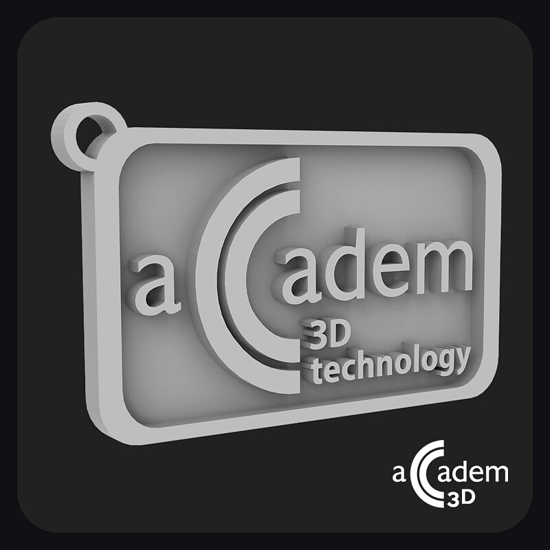 aCcadem 3D ~ Rectangular Keyring