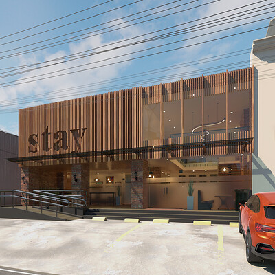 STAY Cafe Exterior Viz