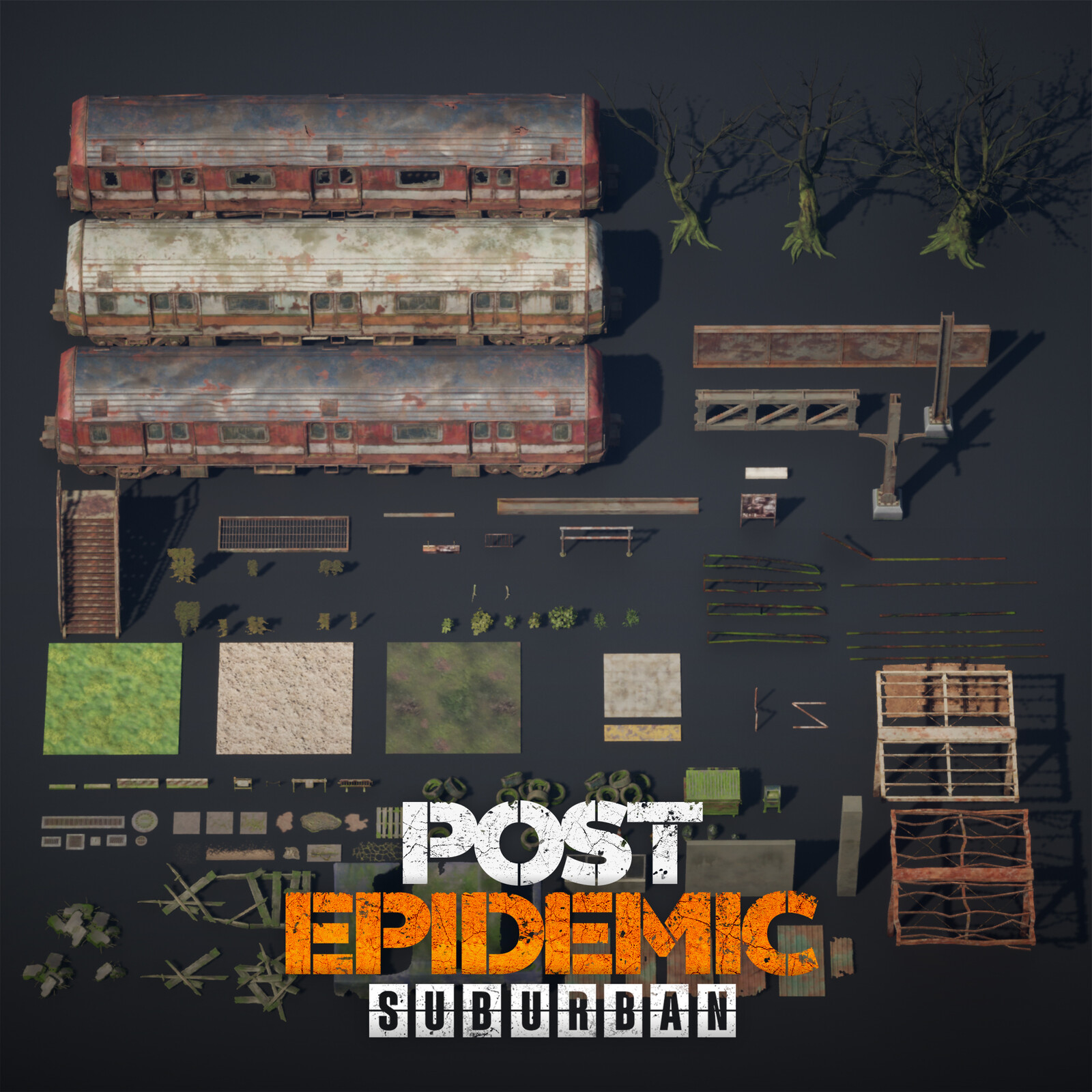 Modular Assets - Post Epidemic Suburban (Realistic 3D Environment)