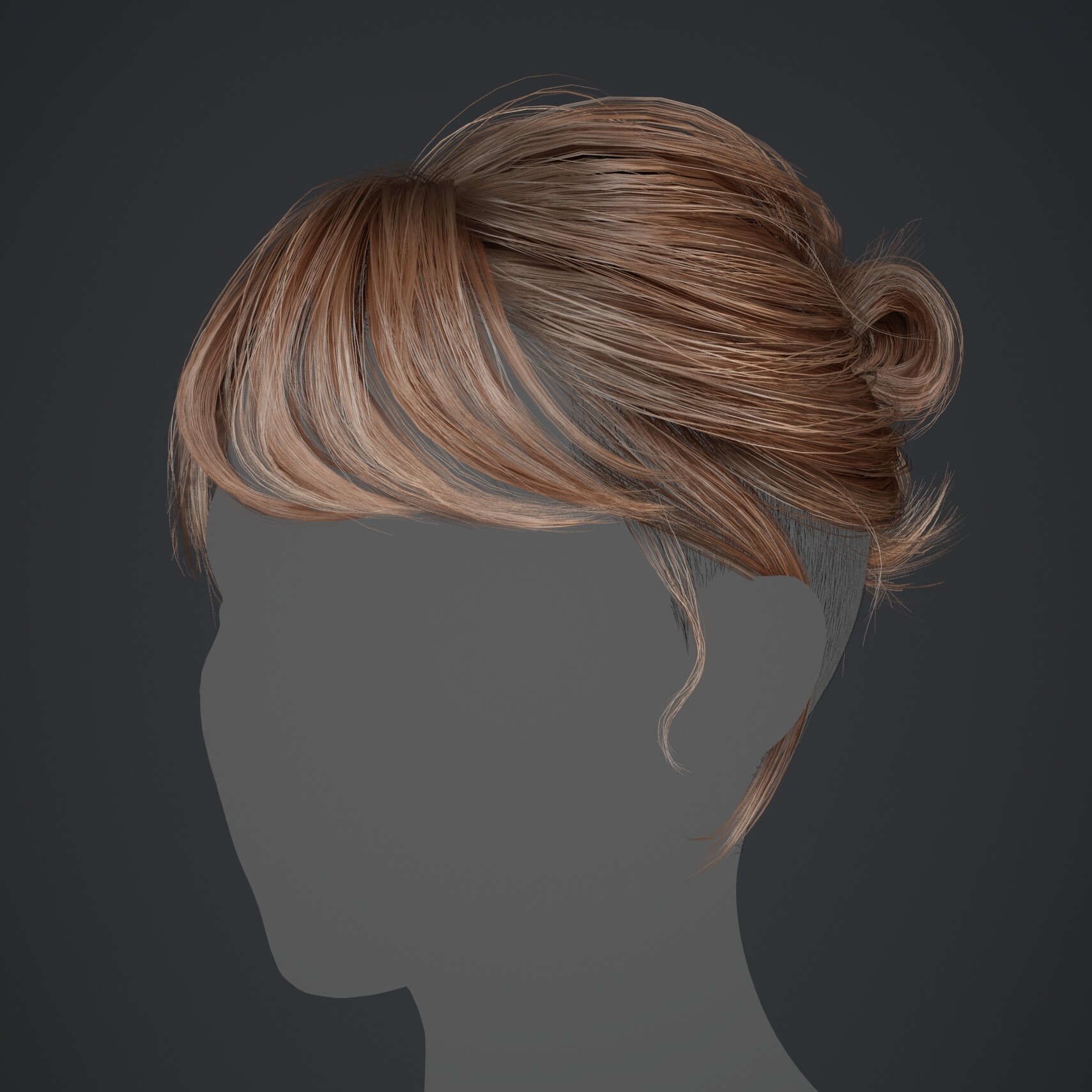 ArtStation - Undercut Bun Realtime Hair (Game Ready)