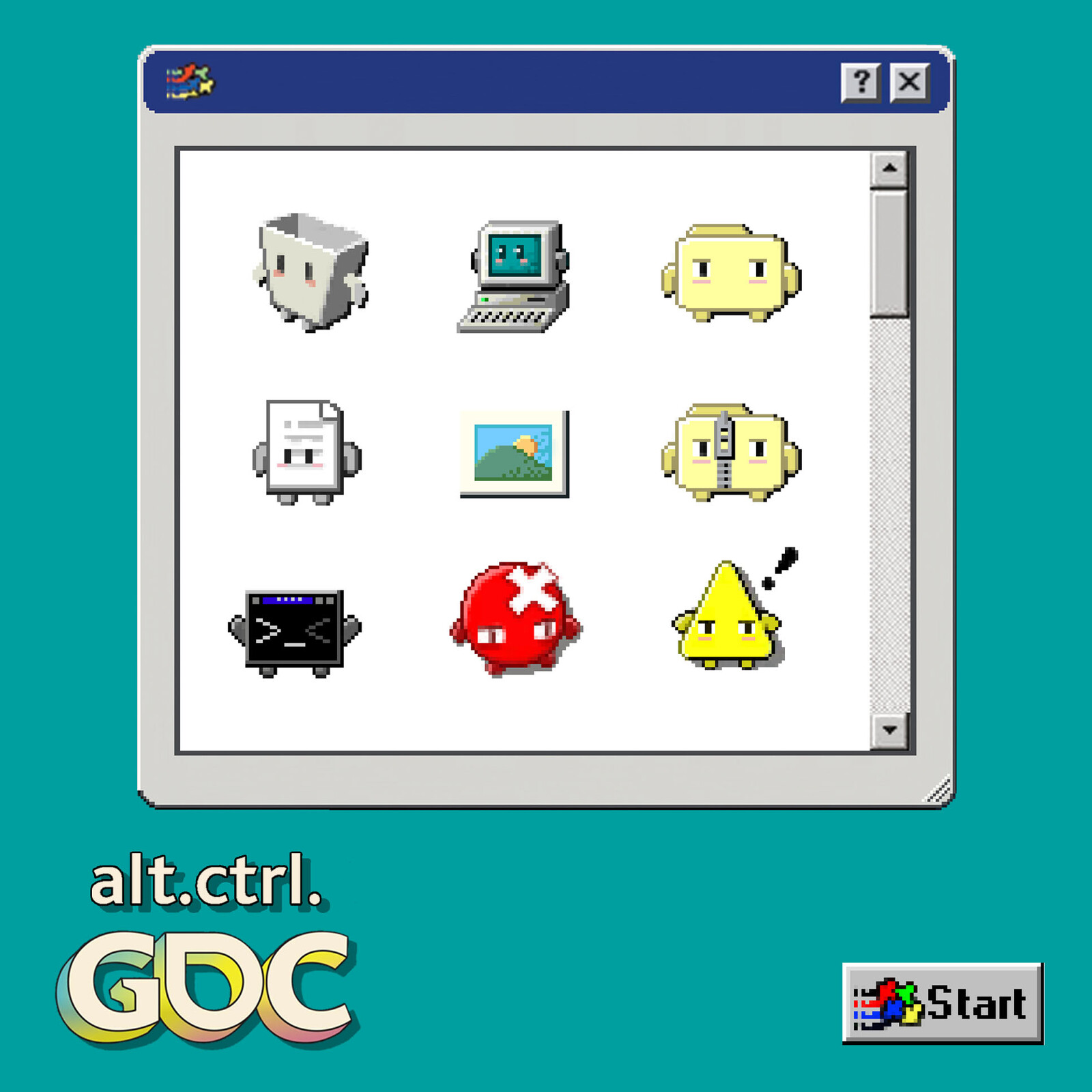 2D Assets of Weirdows '98, GDC 2024 Alt.Ctrl. Exhibitior