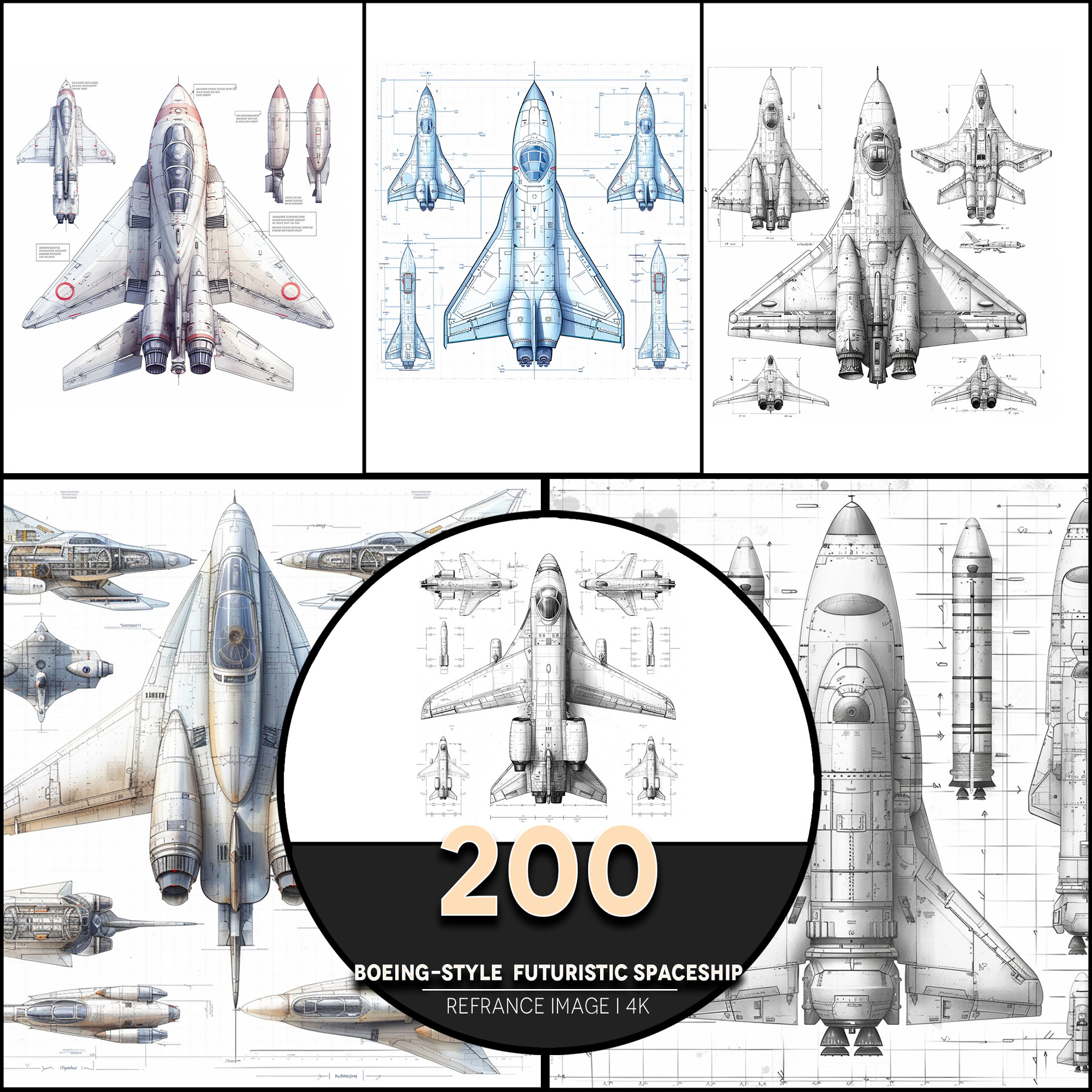 ArtStation - Boeing-style Futuristic Spaceship 4K Reference/Concept Images