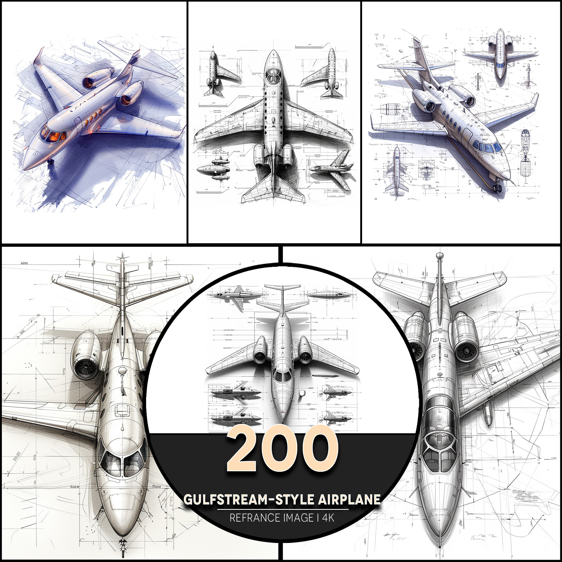 ArtStation - Gulfstream-style Airplane 4K Reference/Concept Images