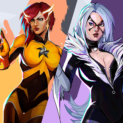 Marvel Rivals Fanart -  Black Cat, Firestar