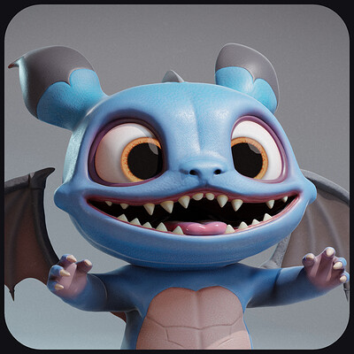   Cute Spooky Creature №0001 / Dragon / Bat / Pokemon-like / Stylized