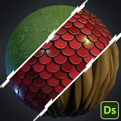 Candy Roof/ Grass Flat/ Tree Bark - Stylized Mats.