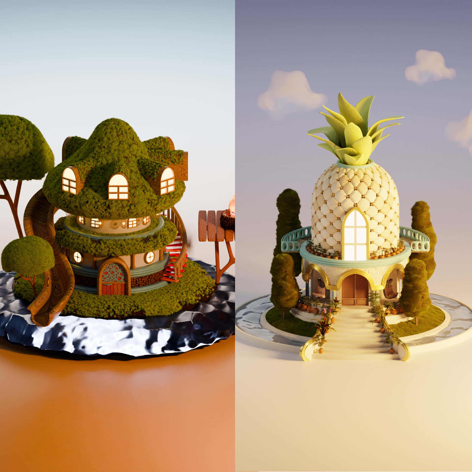 ArtStation - Animated houses