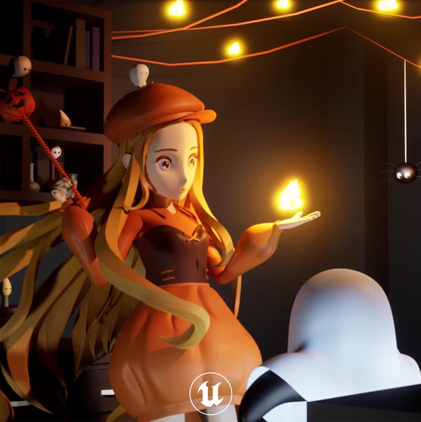 Esme - Halloween witch - character design & 3D Model & Unreal animation