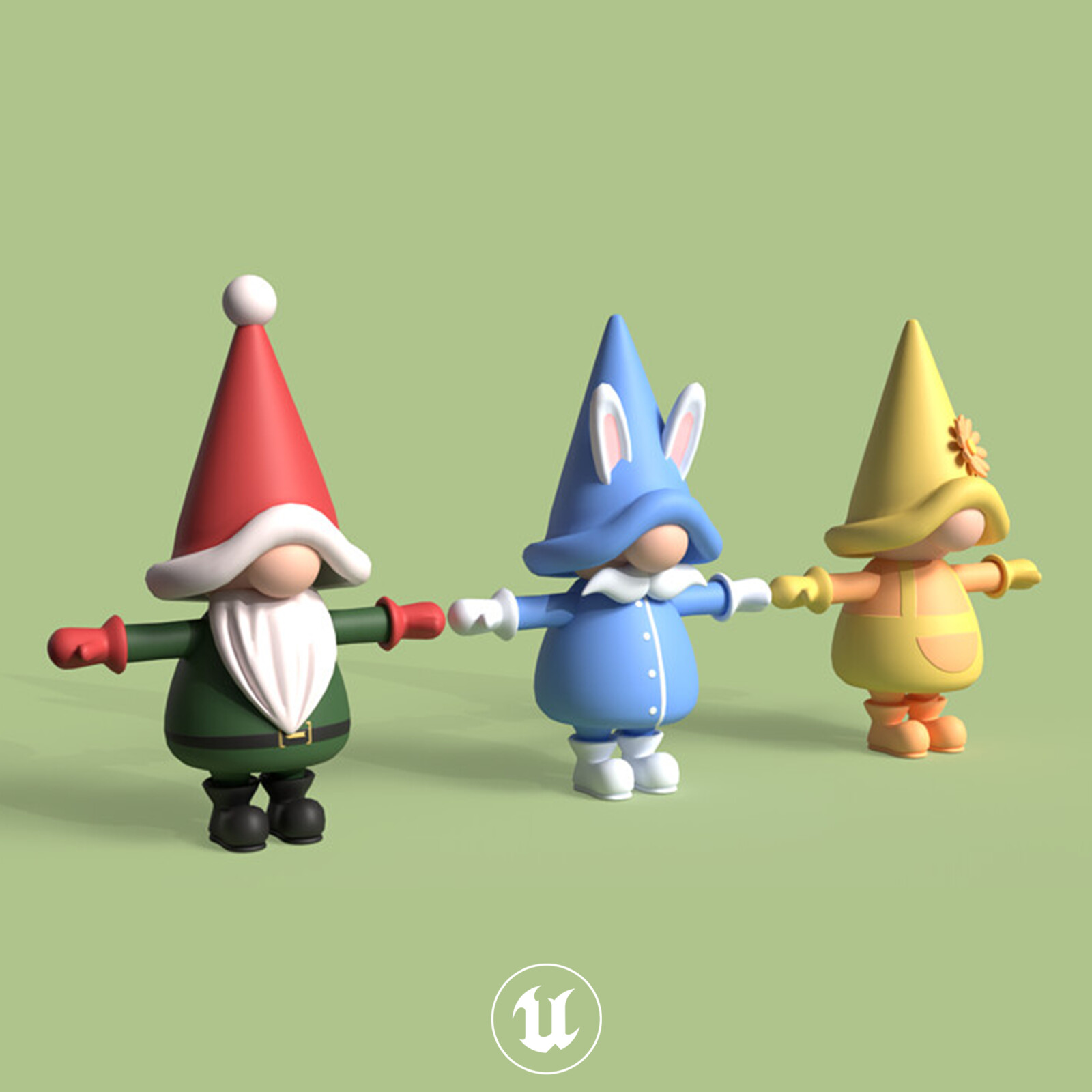 Gnomes - Animations - walk, run, crouch, jump, attack, roll in Unreal