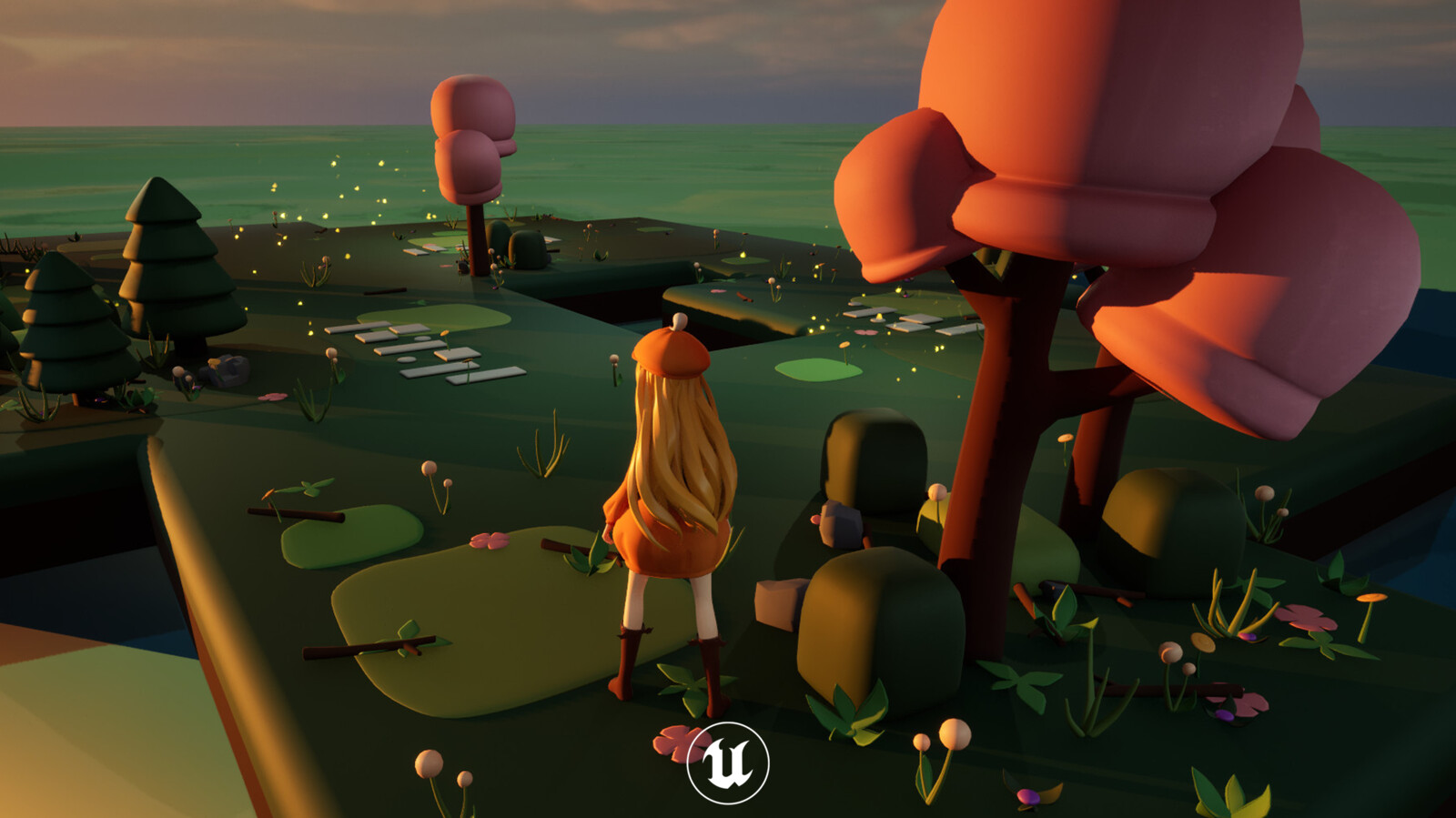 low poly stylized environment & character animation
