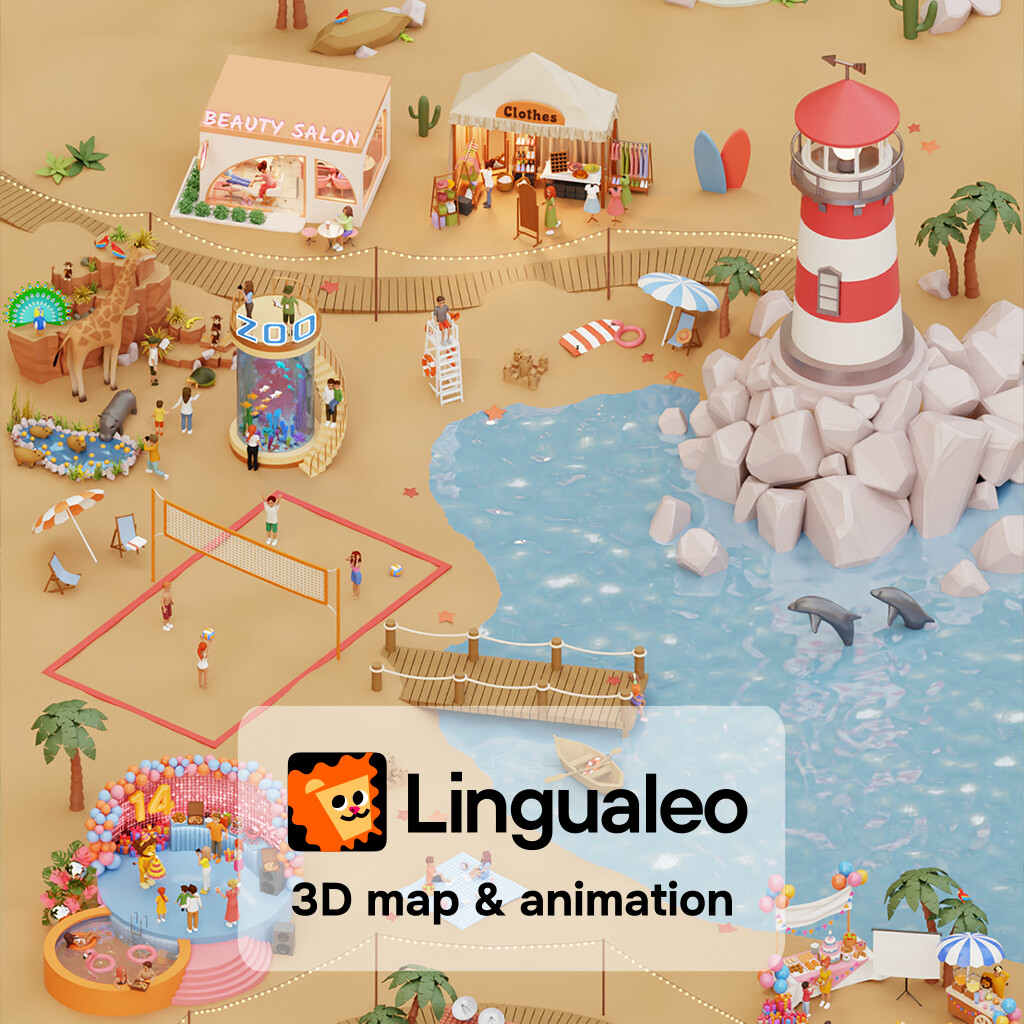 ArtStation 3D Isometric Map With Animation For Lingualeo ArtStation 3D Isometric Map With Animation For Lingualeo