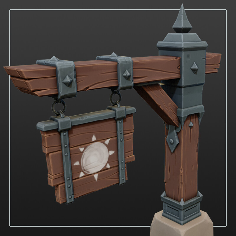 ArtStation - Stylized Sign post