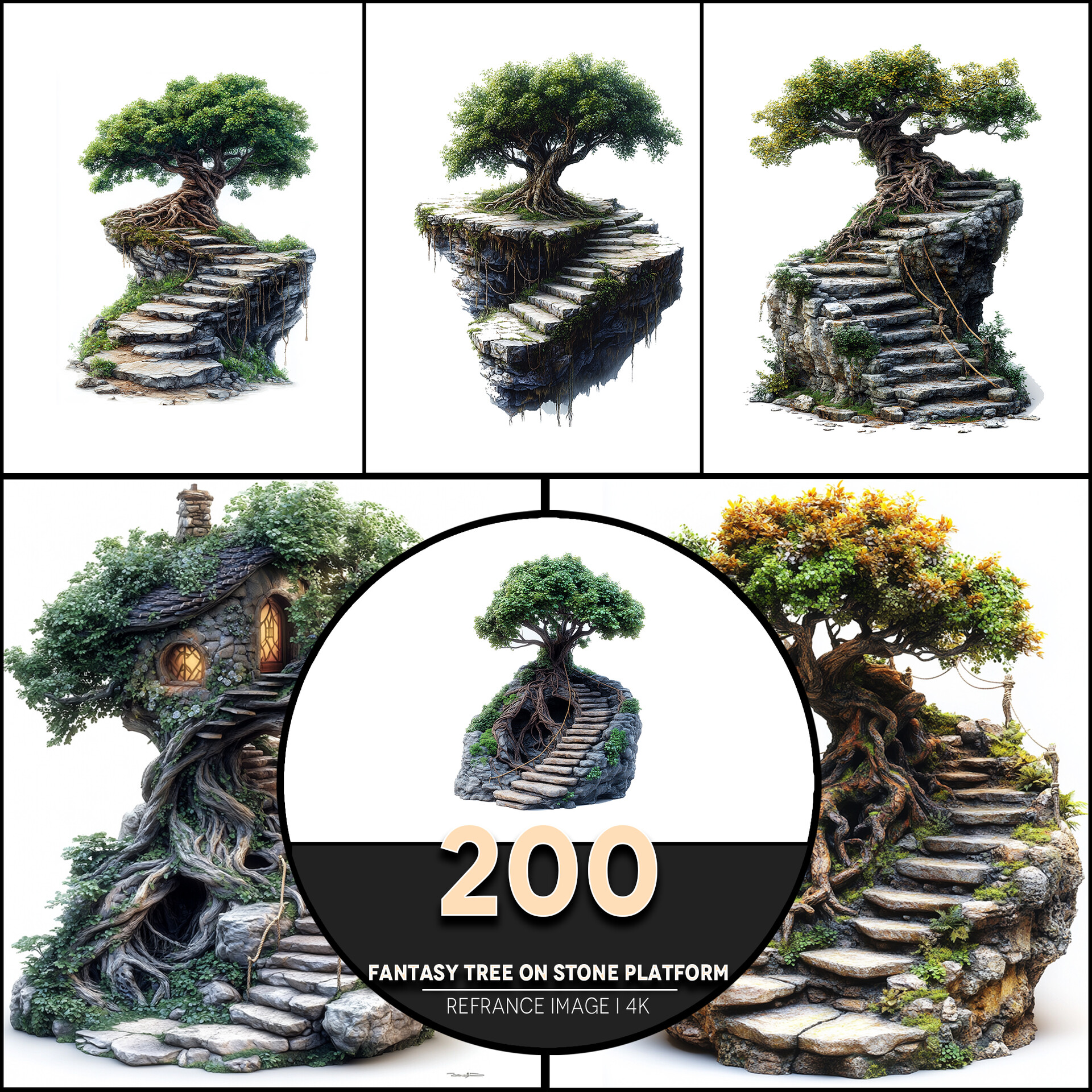 ArtStation - Fantasy Tree on Stone Platform 4K Reference/Concept Images
