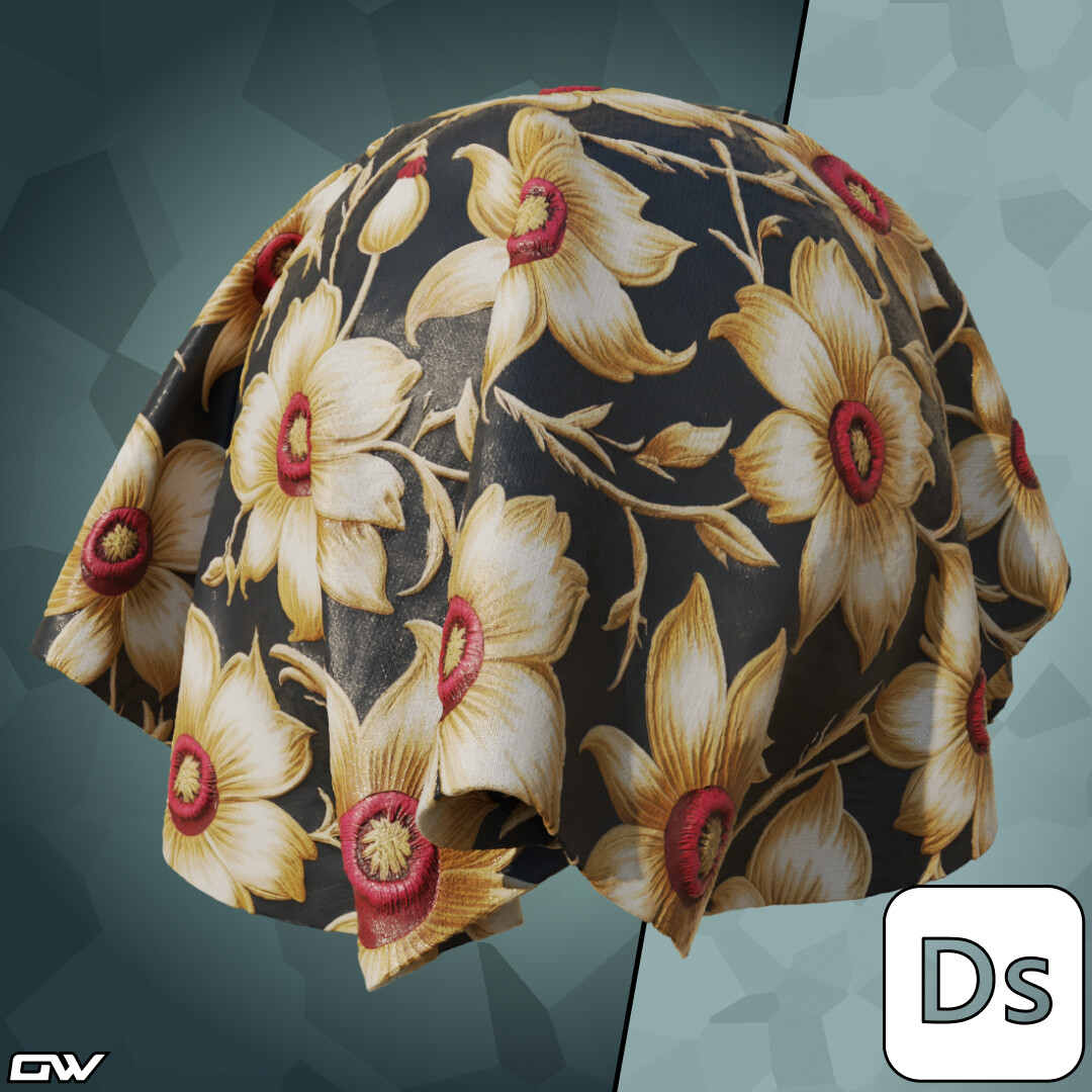 Victorian Damask Floral Fabric