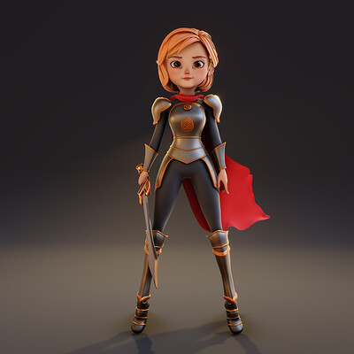 Released Blender Rigged Stylized Knight Girl
