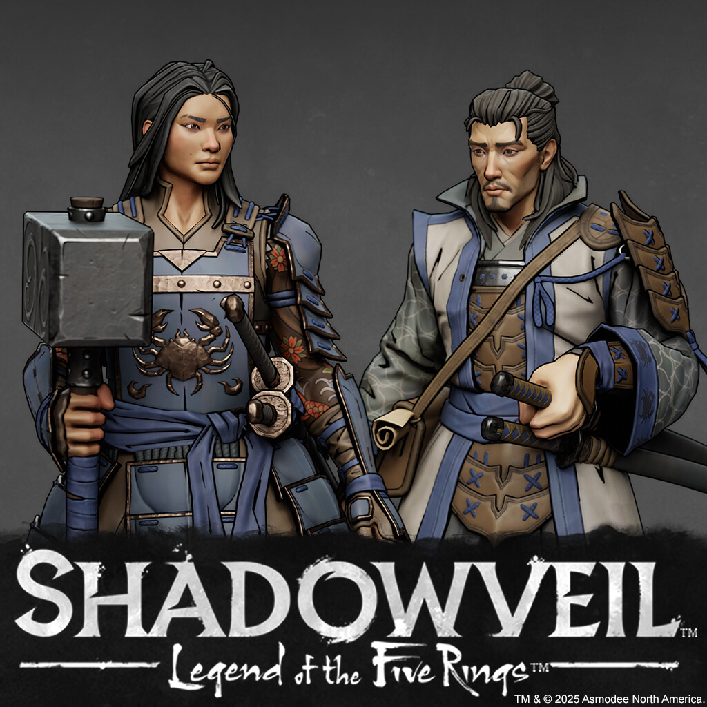 Shadowveil: Legend of the Five Rings - Player Characters Hida O-Ushi and Hida Sukune